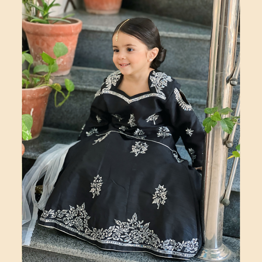 Premium Black & Silver Lehenga Set with Civil Stitching – 3P