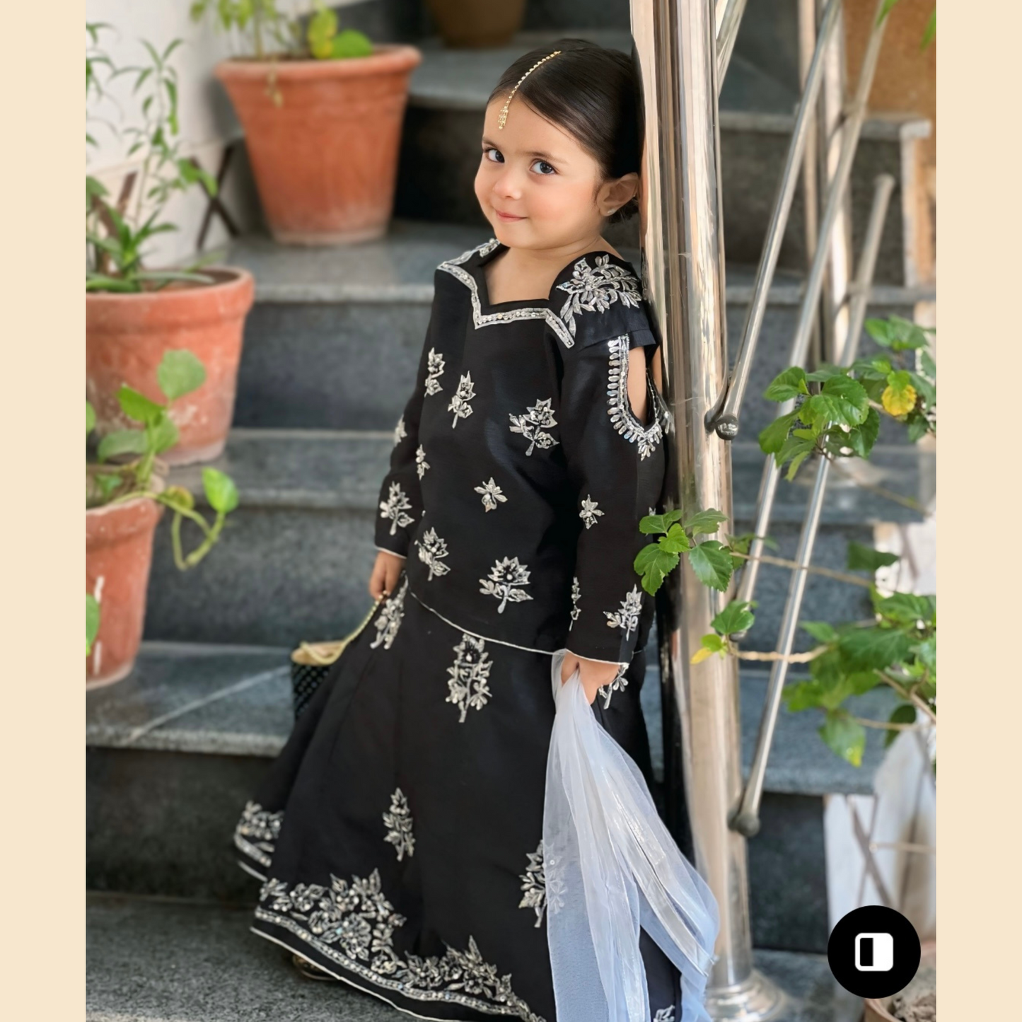 Premium Black & Silver Lehenga Set with Civil Stitching – 3P
