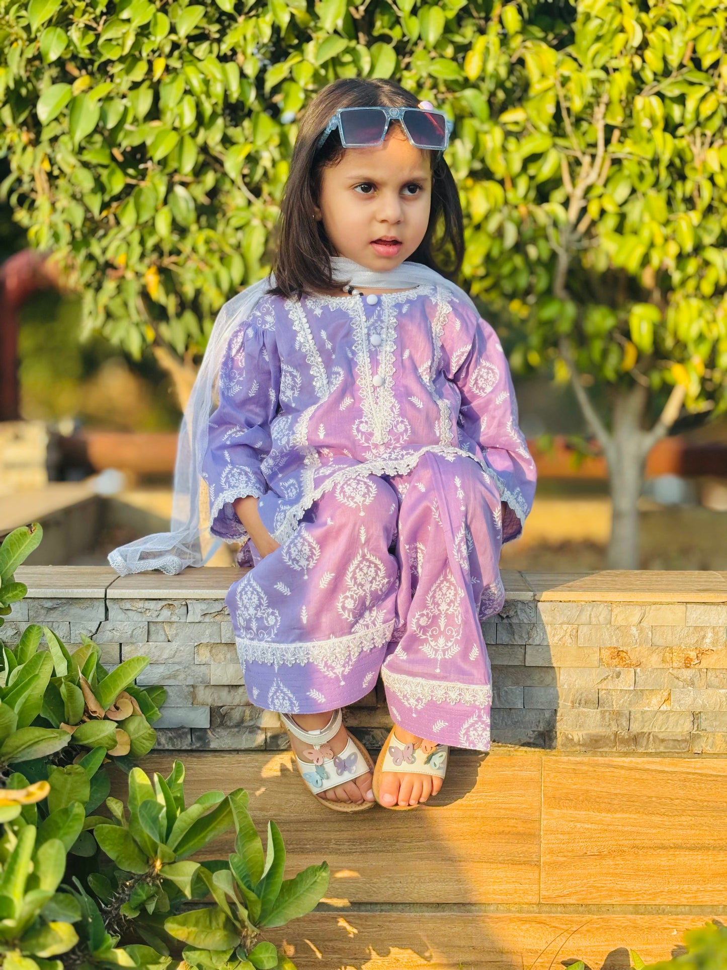 Lilac Farshi Shalwar 3P Set – Premium Lawn(Deen Textile)