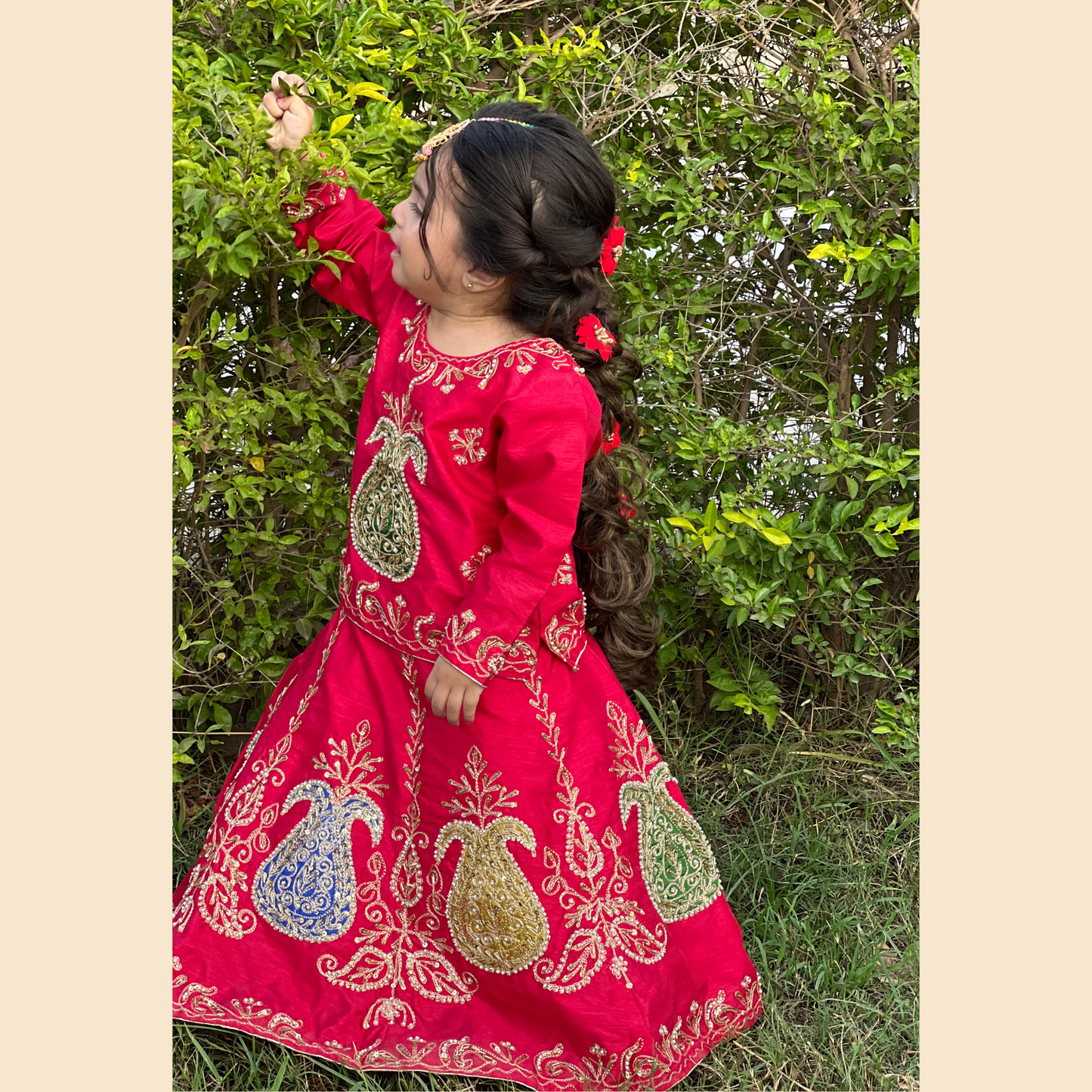 Premium Raw Silk Lehenga Set – Handmade 3P with Adjustable Fit & Fancy Dupatta