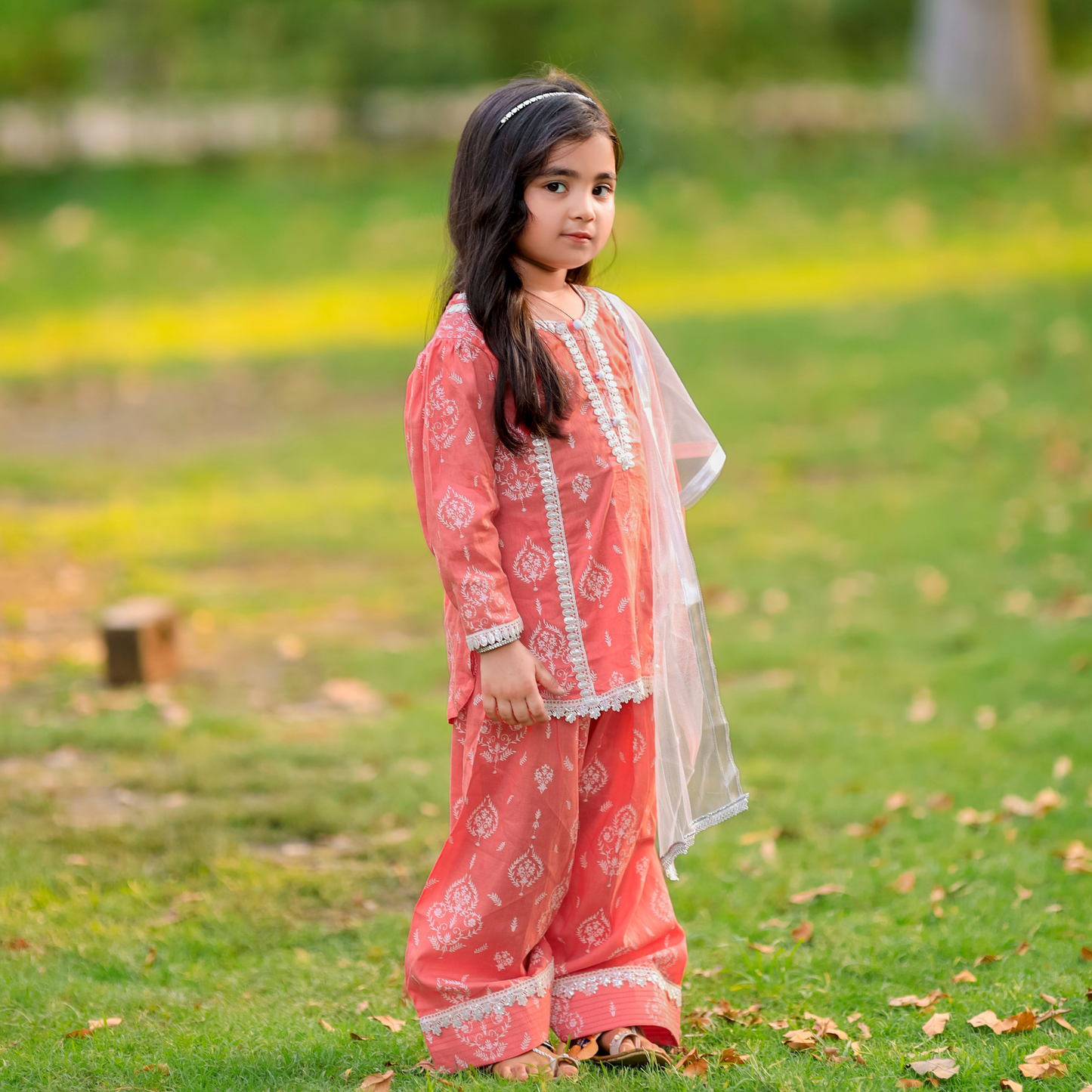 Premium Farshi Shalwar 3-Piece Lawn Set – Block Printed (Deen Textile)