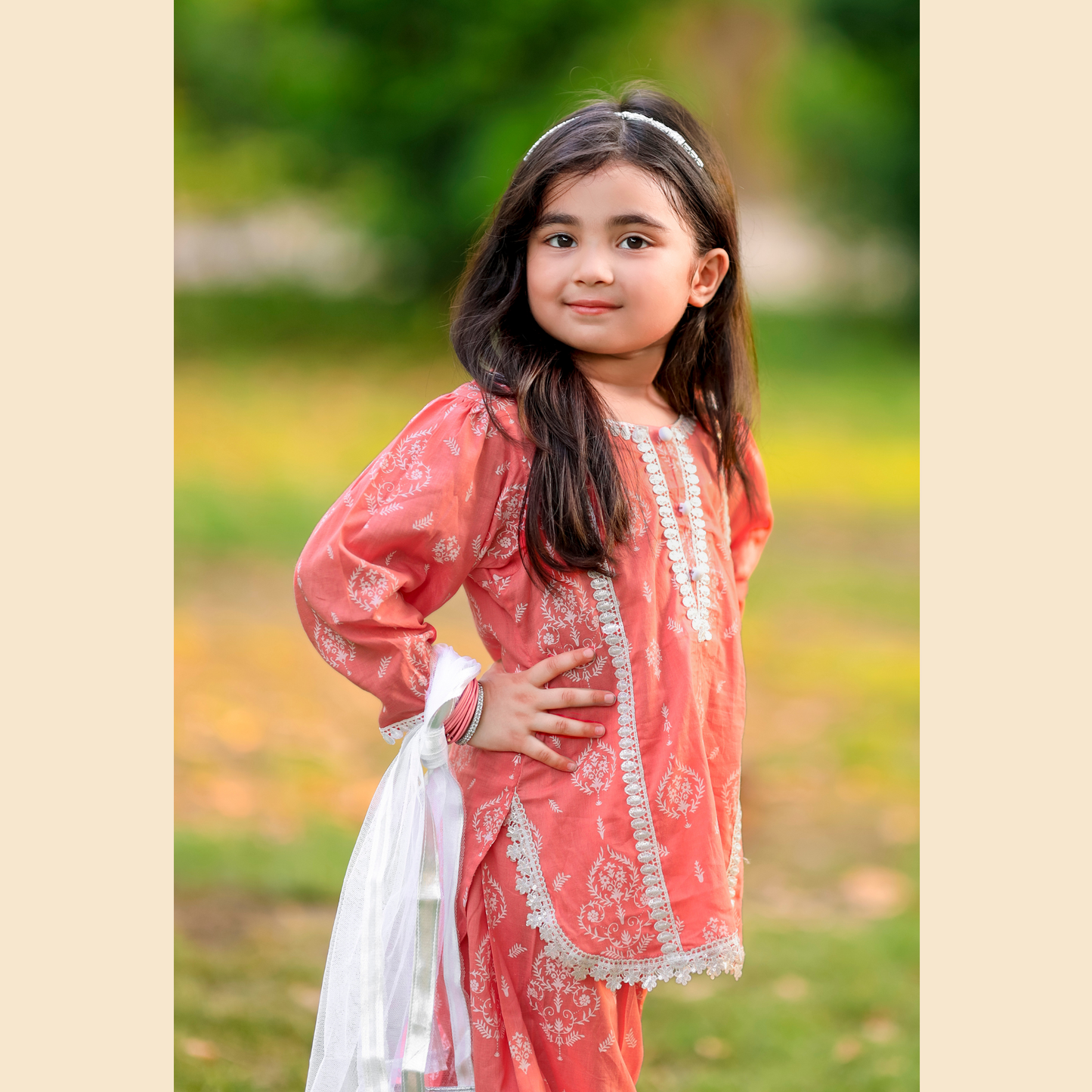 Premium Farshi Shalwar 3-Piece Lawn Set – Block Printed (Deen Textile)