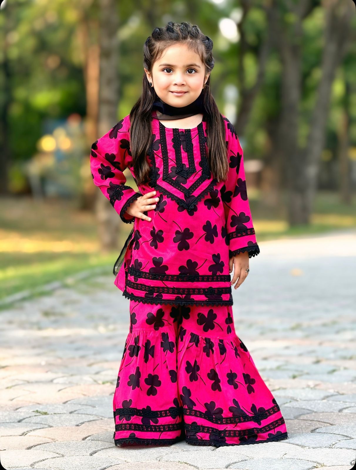 Bloom Kids Lawn Gharara Set With Duppata