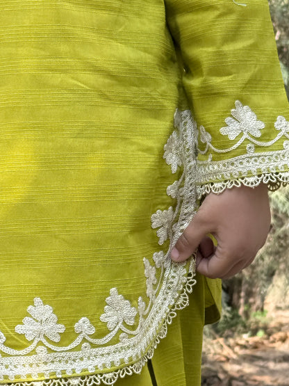 Farshi Shalwar Doriya Cotton with Hand-Painted Organza