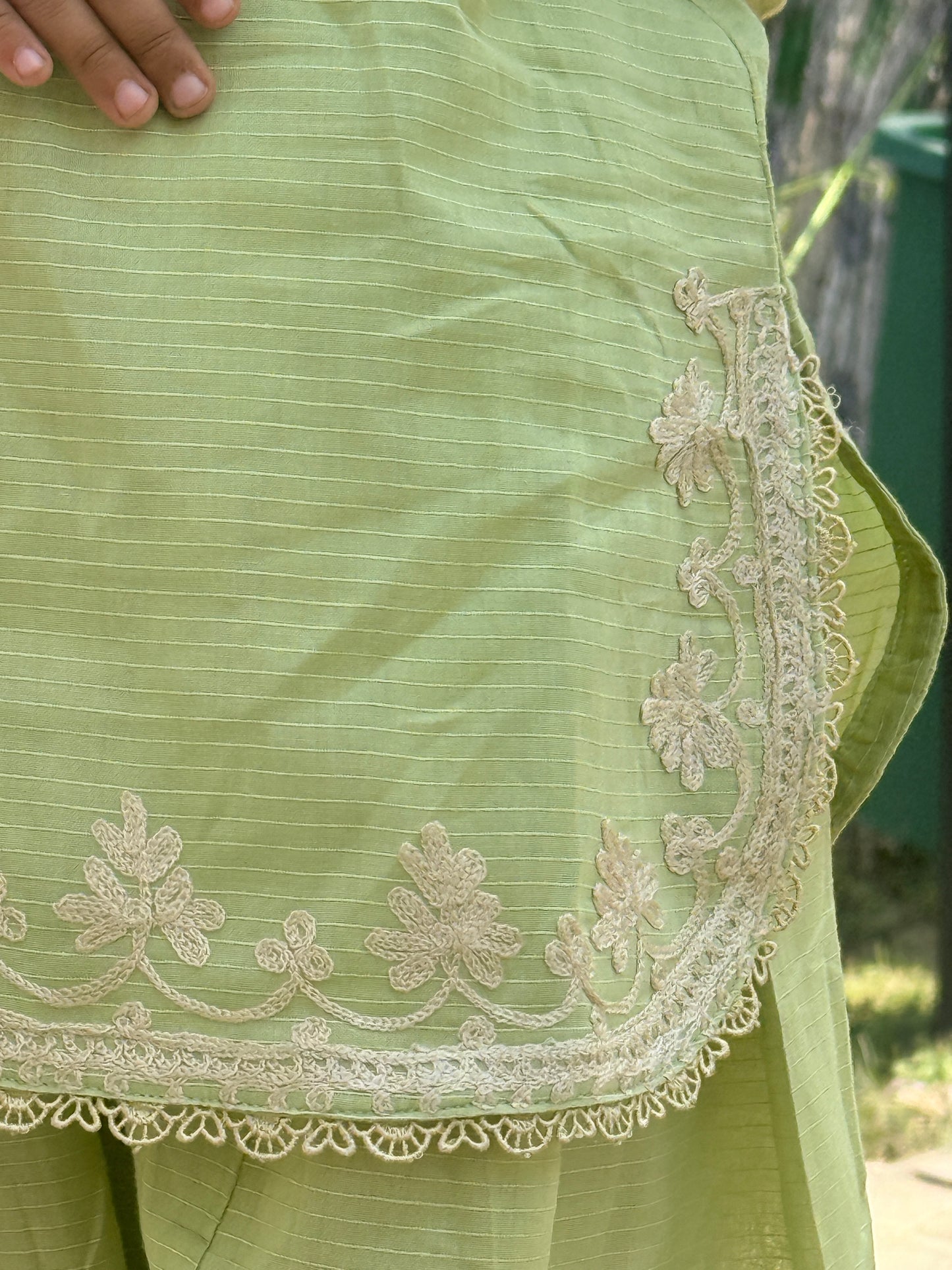 Farshi Shalwar Doriya Cotton with Hand-Painted Organza