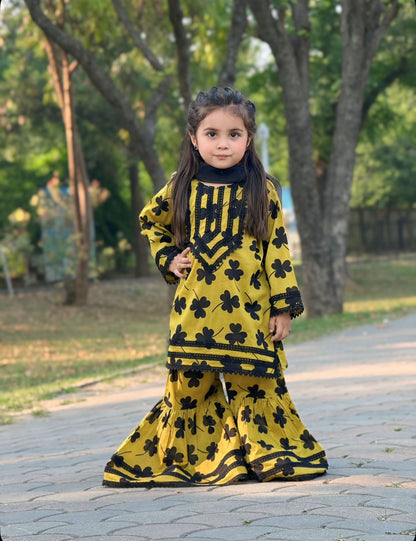 Bloom Kids Lawn Gharara Set With Duppata