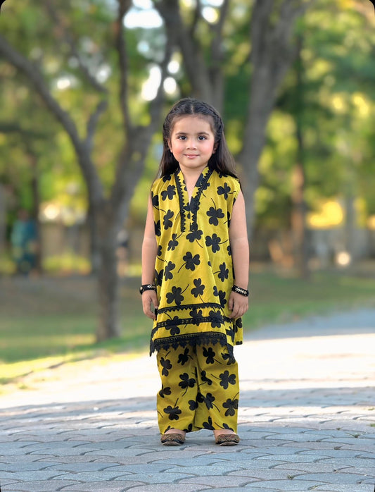 AirLine Kids Lawn Dress With Duppata