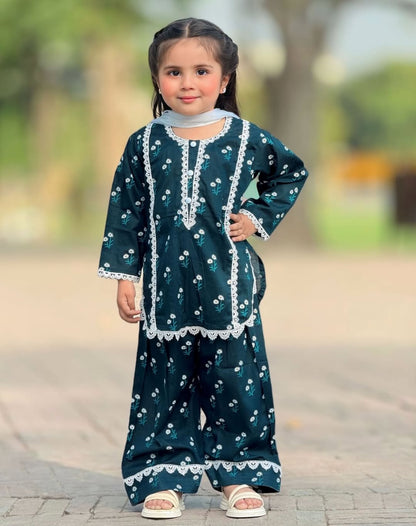 Printed Farshi Shalwar Kameez Set with Dupatta